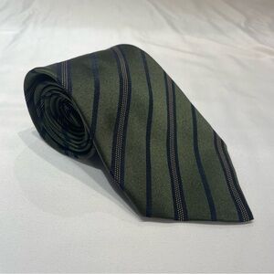 Banana Republic Made in Italy Green Stripe Silk Tie Men’s Tie office formal